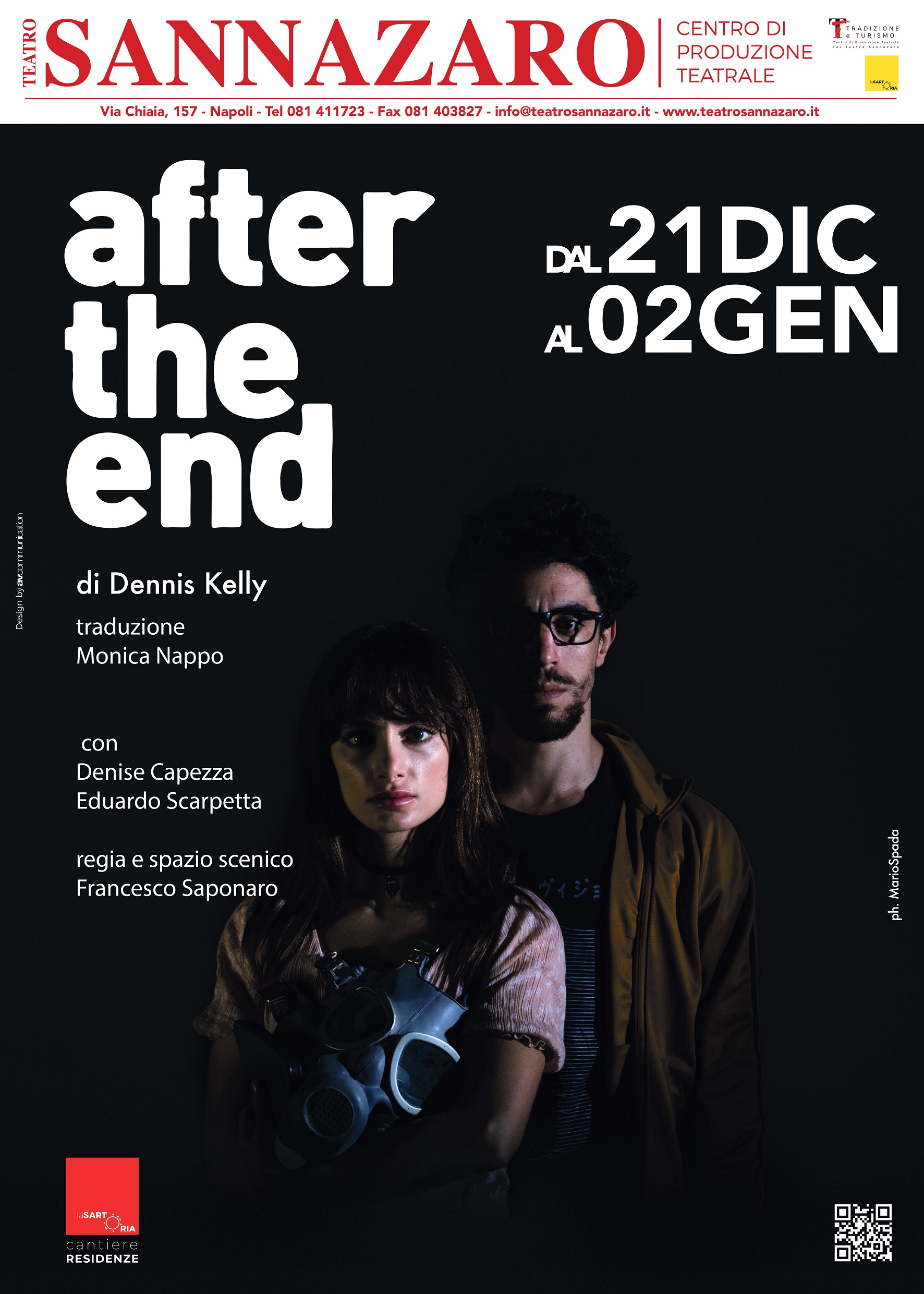 After The End di Dennis Kelly Con Denise Capezza e Eduardo Scarpetta Regia di Francesco Saponaro Teatro Sannazaro di Napoli