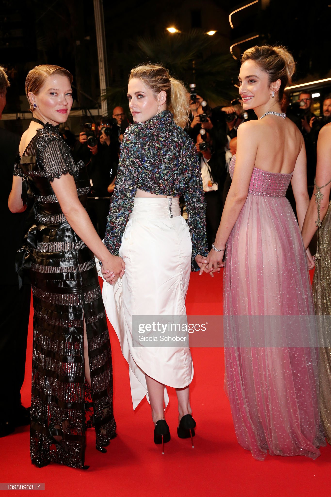 Lea Seydoux, Kristen Stewart, Nadia Litz, Denise Capezza & Lihi Kornows at  the 'Crimes of The Future' 75th Cannes Film Festival Photocall